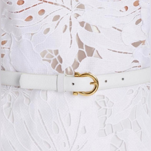 Chic Strapless White Lace Midi Dress - Picture 6 of 6